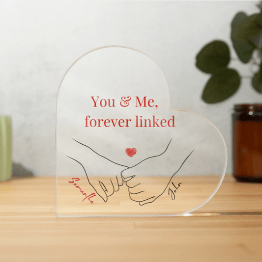 Acrylic Heart Plaque (no wooden base) – Custom by PixelCraft360, unique decoration for events and special gifts