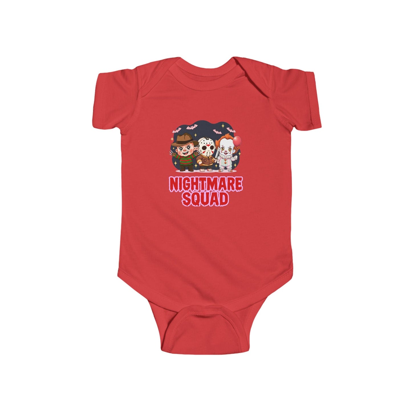 Nightmare Squad Baby Bodysuit | Infant Halloween Outfit, Funny Horror Baby Clothing, Creepy Cotton Onesie, Baby Shower Gift – Custom Kids clothes by PixelCraft360, unique decoration for events and special gifts
