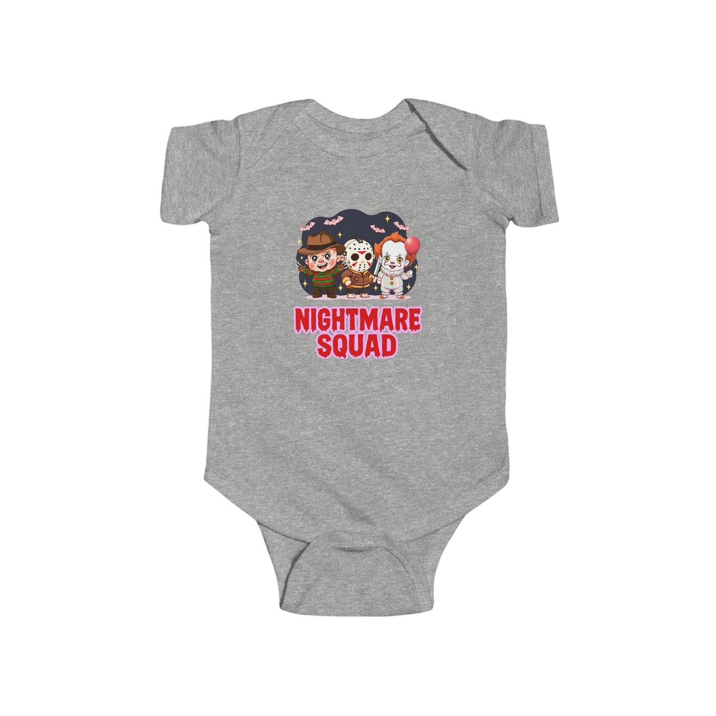 Nightmare Squad Baby Bodysuit | Infant Halloween Outfit, Funny Horror Baby Clothing, Creepy Cotton Onesie, Baby Shower Gift – Custom Kids clothes by PixelCraft360, unique decoration for events and special gifts