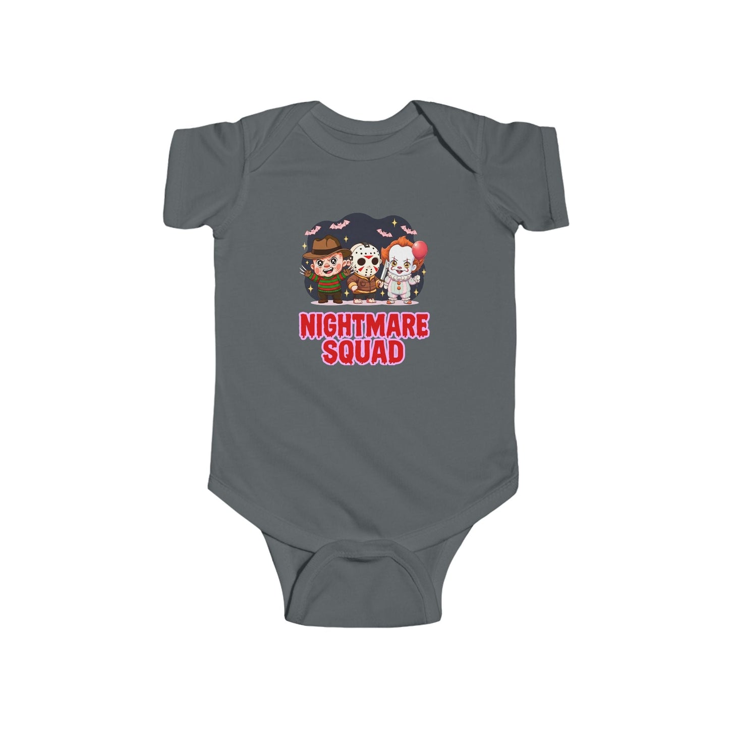 Nightmare Squad Baby Bodysuit | Infant Halloween Outfit, Funny Horror Baby Clothing, Creepy Cotton Onesie, Baby Shower Gift – Custom Kids clothes by PixelCraft360, unique decoration for events and special gifts