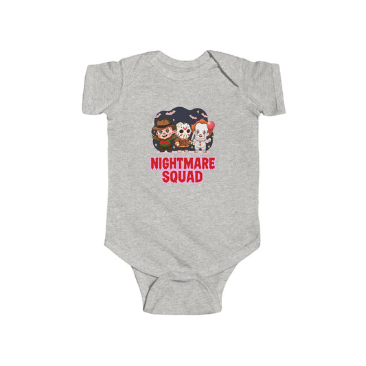 Nightmare Squad Baby Bodysuit | Infant Halloween Outfit, Funny Horror Baby Clothing, Creepy Cotton Onesie, Baby Shower Gift – Custom Kids clothes by PixelCraft360, unique decoration for events and special gifts