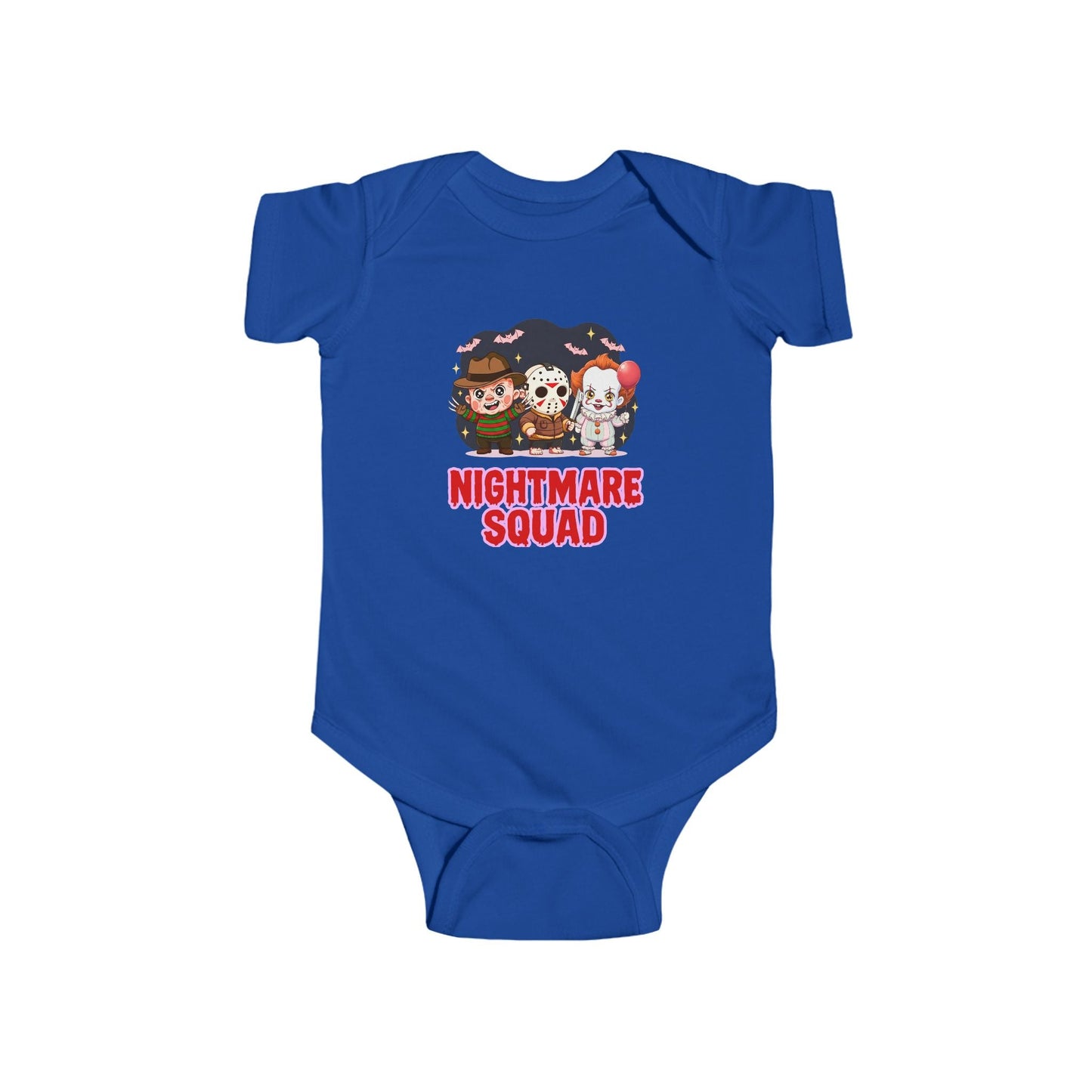 Nightmare Squad Baby Bodysuit | Infant Halloween Outfit, Funny Horror Baby Clothing, Creepy Cotton Onesie, Baby Shower Gift – Custom Kids clothes by PixelCraft360, unique decoration for events and special gifts