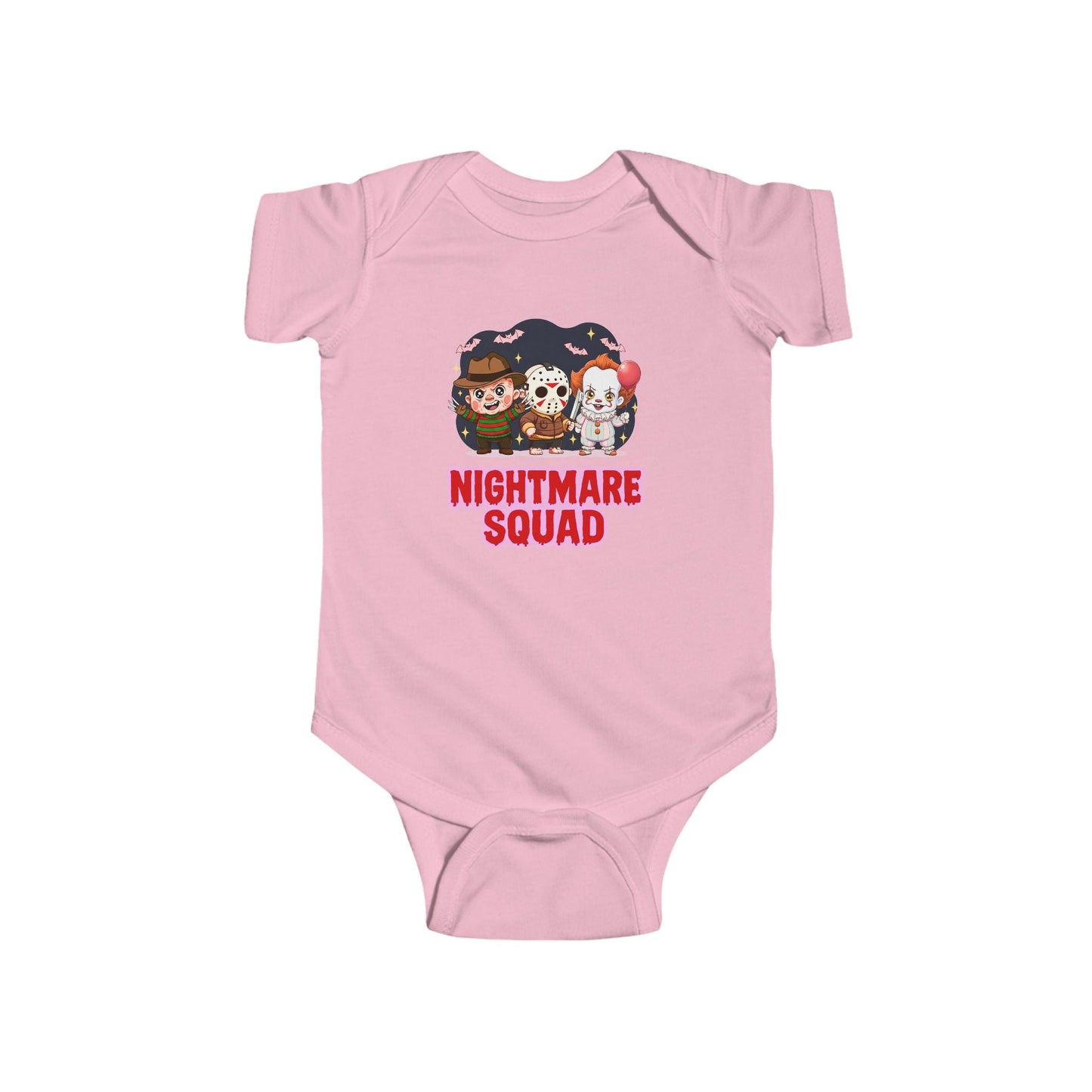 Nightmare Squad Baby Bodysuit | Infant Halloween Outfit, Funny Horror Baby Clothing, Creepy Cotton Onesie, Baby Shower Gift – Custom Kids clothes by PixelCraft360, unique decoration for events and special gifts