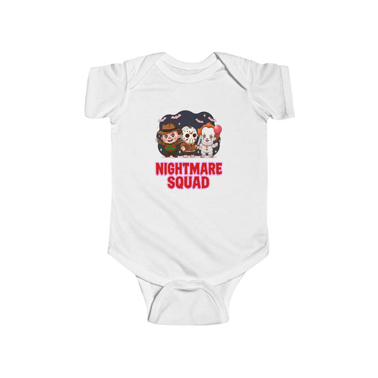 Nightmare Squad Baby Bodysuit | Infant Halloween Outfit, Funny Horror Baby Clothing, Creepy Cotton Onesie, Baby Shower Gift – Custom Kids clothes by PixelCraft360, unique decoration for events and special gifts