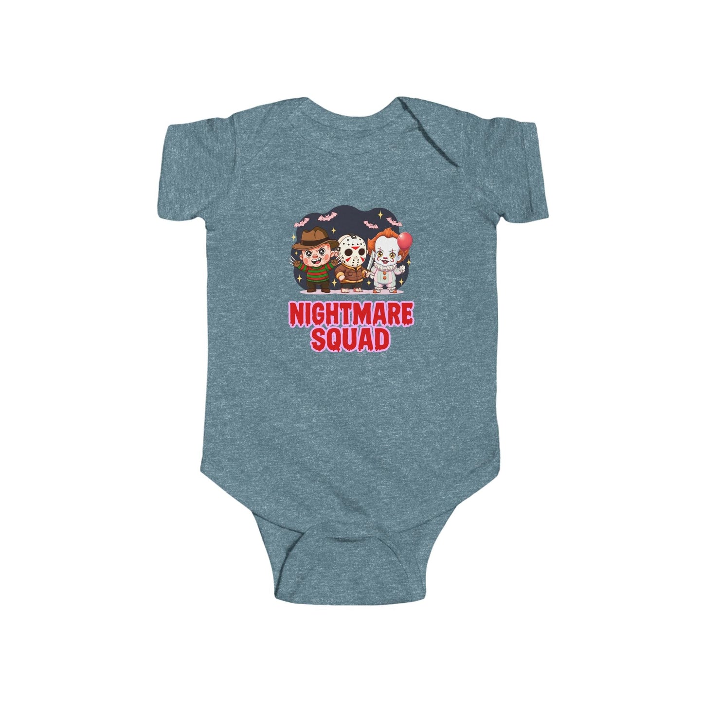 Nightmare Squad Baby Bodysuit | Infant Halloween Outfit, Funny Horror Baby Clothing, Creepy Cotton Onesie, Baby Shower Gift – Custom Kids clothes by PixelCraft360, unique decoration for events and special gifts