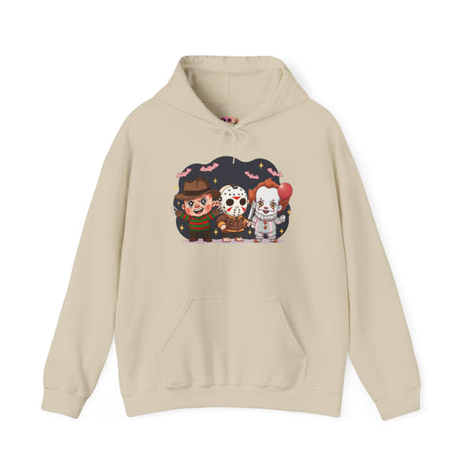 Nightmare Squad Halloween Hoodie | Unisex Heavy Blend™ Sweatshirt | Cozy Cotton - Poly Fleece Front & Back Print – Custom Hoodie by PixelCraft360, unique decoration for events and special gifts