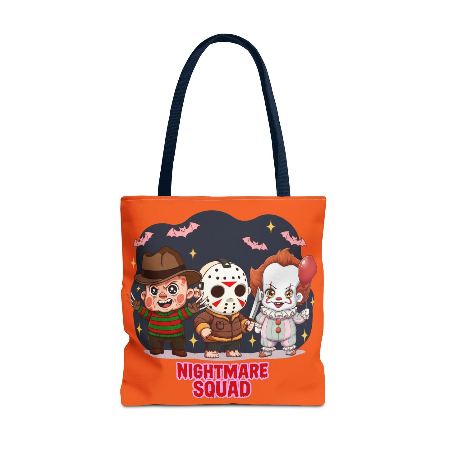 Nightmare Squad Halloween Tote Bag, Spooktacular Gift, Horror Movie Lovers, Trick or Treat, Party Favor – Custom Bags by PixelCraft360, unique decoration for events and special gifts