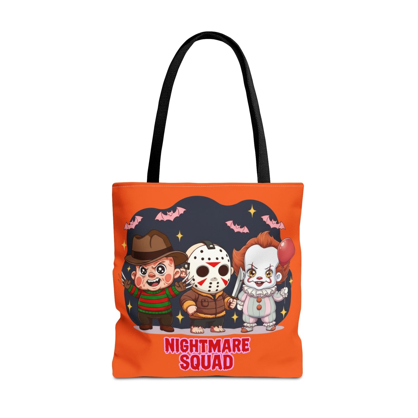 Nightmare Squad Halloween Tote Bag, Spooktacular Gift, Horror Movie Lovers, Trick or Treat, Party Favor – Custom Bags by PixelCraft360, unique decoration for events and special gifts