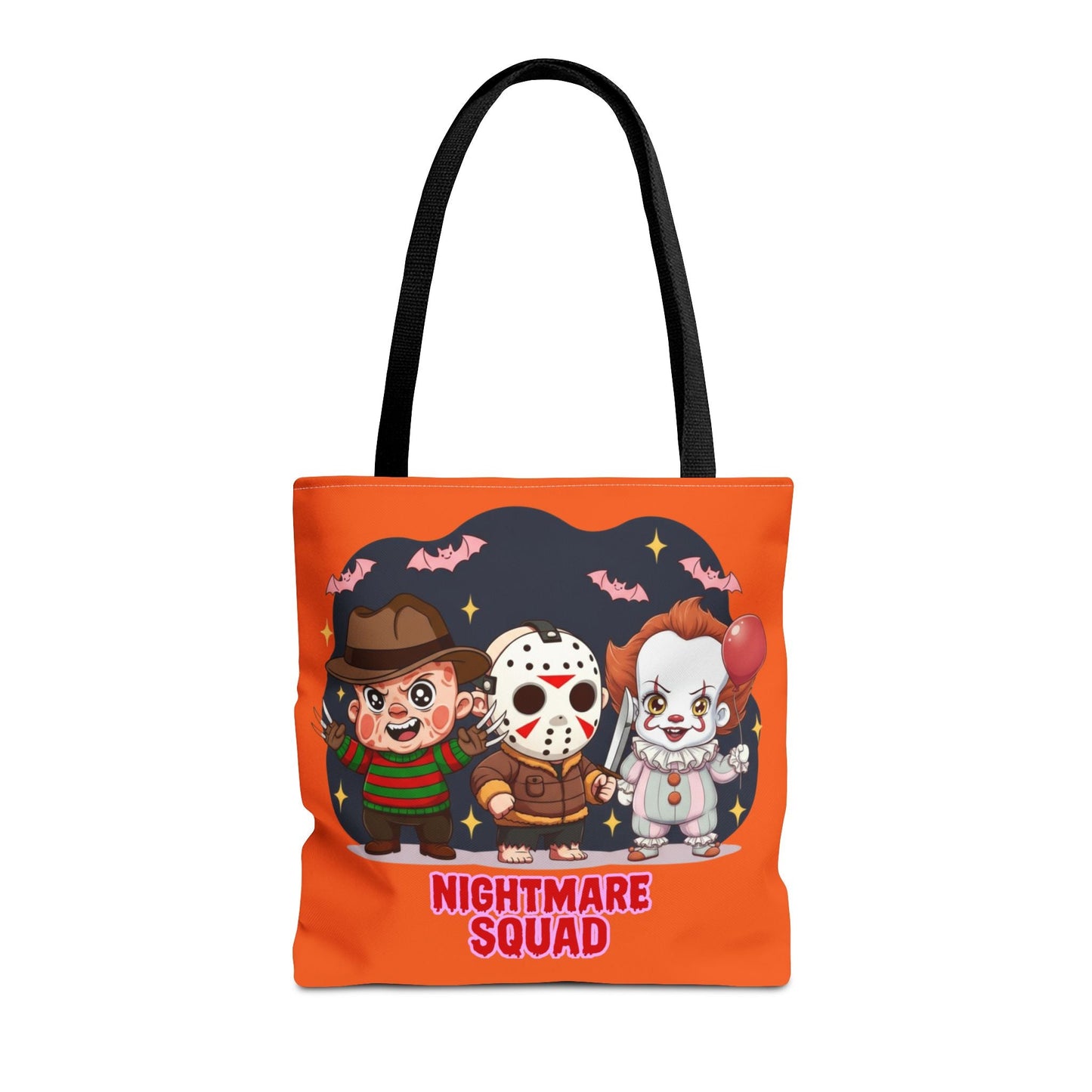 Nightmare Squad Halloween Tote Bag, Spooktacular Gift, Horror Movie Lovers, Trick or Treat, Party Favor – Custom Bags by PixelCraft360, unique decoration for events and special gifts