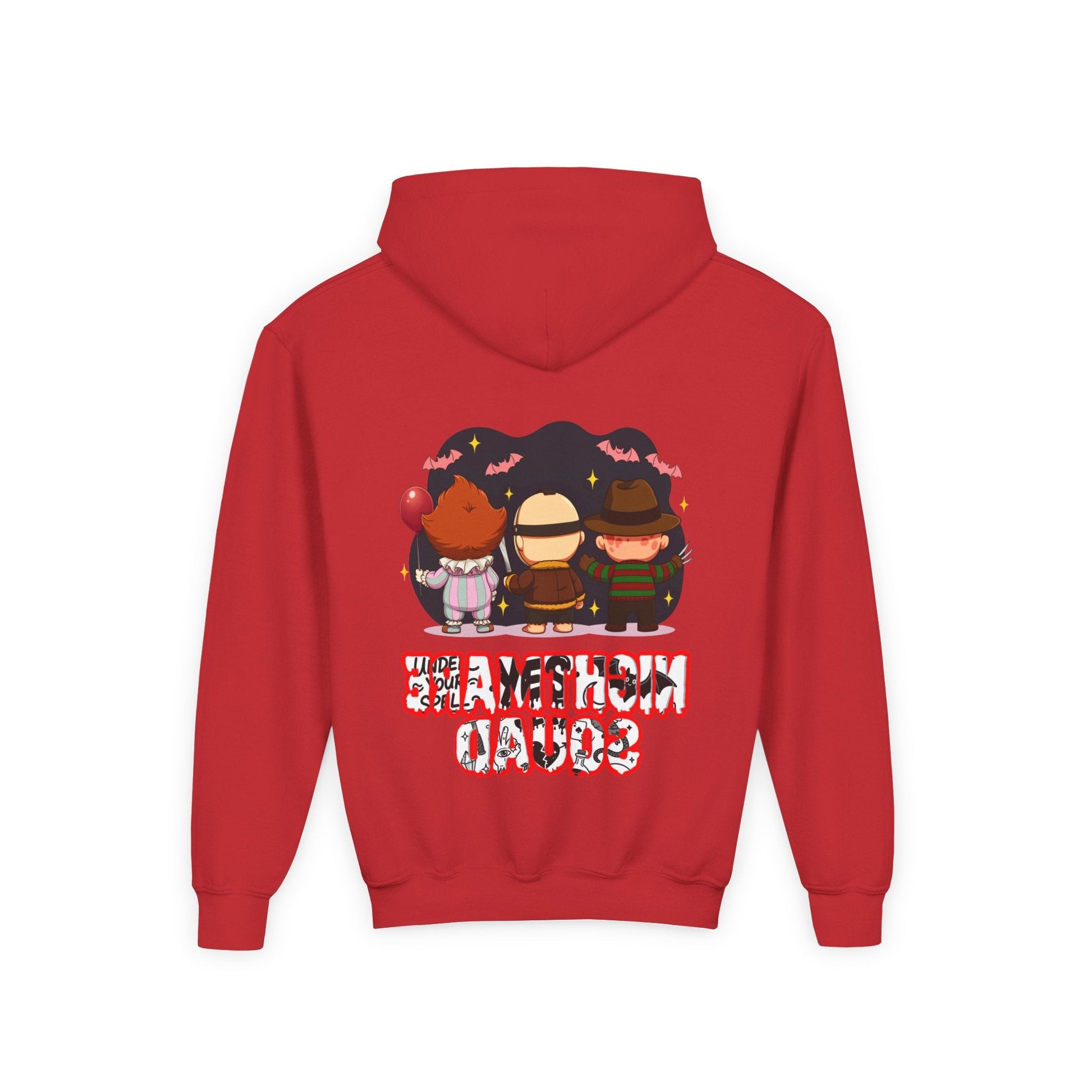 Spooky Kids’ Hoodie | Youth Heavy Blend™ Halloween Sweatshirt | Cozy Fleece, Front & Back Print, Trick - or - Treat Outfit, Horror Fan Gift – Custom Kids clothes by PixelCraft360, unique decoration for events and special gifts