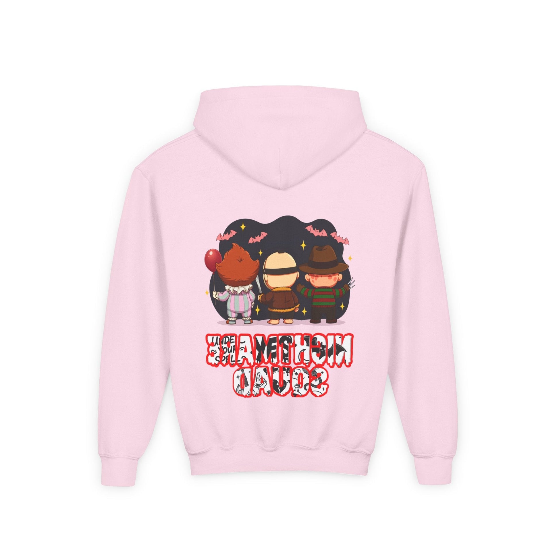 Spooky Kids’ Hoodie | Youth Heavy Blend™ Halloween Sweatshirt | Cozy Fleece, Front & Back Print, Trick - or - Treat Outfit, Horror Fan Gift – Custom Kids clothes by PixelCraft360, unique decoration for events and special gifts