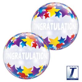 Congratulations Shooting Stars Foil Balloon 22 Inch - Image 1