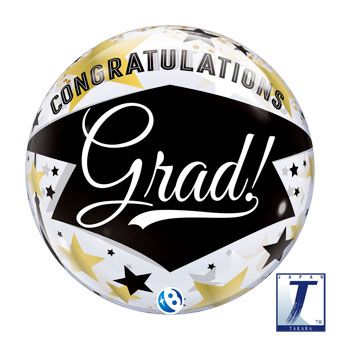 Grad Balloon 3-Pack - Black Stars - Image 1
