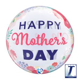 Mother's Day Foil Balloon 22 Inch - Floral Pastel - Image 1