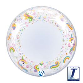 Unicorn Rainbow Foil Balloon 24 Inch Round - Party Decor - Image 1