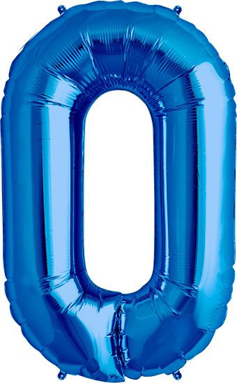 Blue Number 0 Balloon - 3-Pack - Image 1