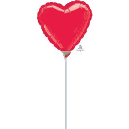 Metallic Red Heart Foil Balloon - 9 Inch Celebration - Image 1