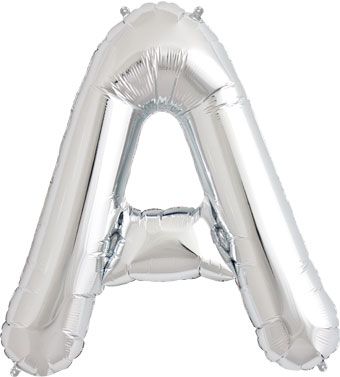 Silver Letter A Balloon - 3-Pack - Image 1