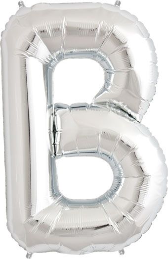 Silver Letter B Balloons - 3-Pack - Image 1