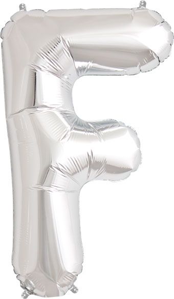 Silver Letter F Balloon - 3-Pack - Image 1