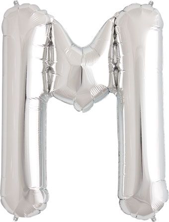 Silver Letter M Balloon - 3-Pack - Image 1