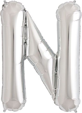 Silver Letter N Balloon - 3-Pack - Image 1