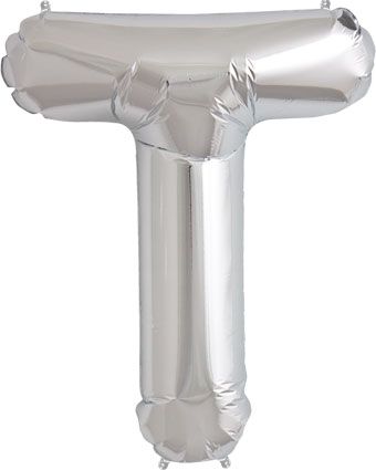 Silver Letter T Balloon - 3-Pack - Image 1