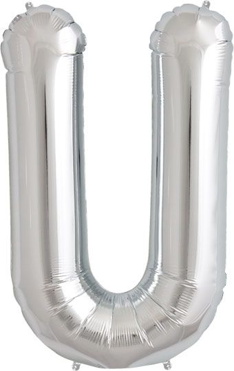 Silver Letter U Balloon 3-Pack - Image 1