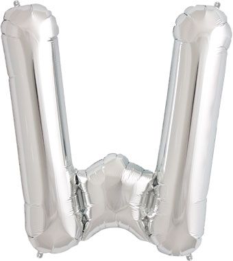 Silver Letter W Balloon - 3-Pack - Image 1
