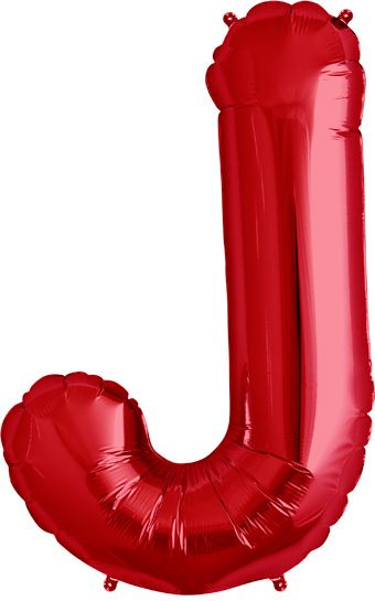 Red Letter J Balloons - 3-Pack - Image 1