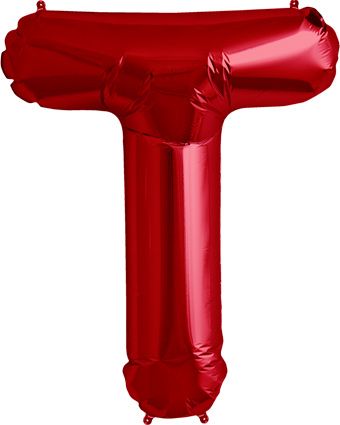 Red Letter T Balloon - 3-Pack - Image 1