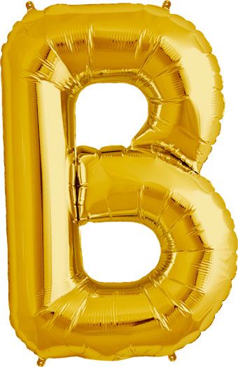 Gold Letter B Balloons - 3-Pack - Image 1