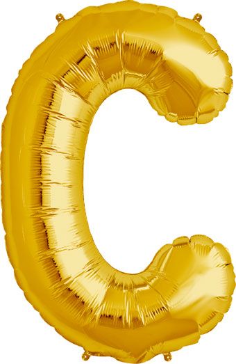 Gold Letter C Balloon - 3-Pack - Image 1