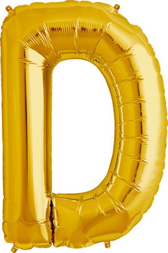 Gold Letter D Balloon - 3-Pack - Image 1