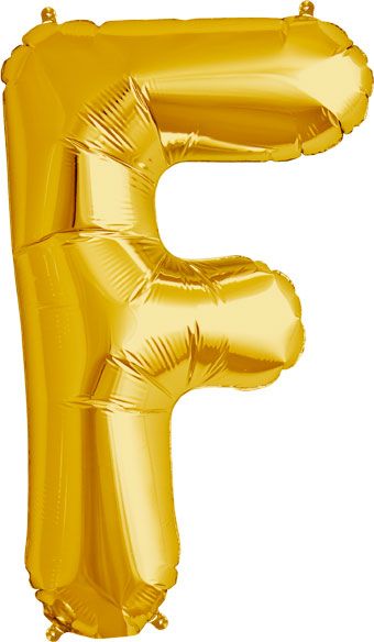 Gold Letter F Balloon - 3-Pack - Image 1