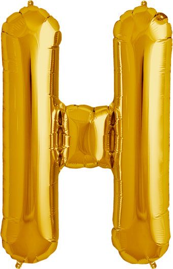 Gold Letter H Balloon - 3-Pack - Image 1