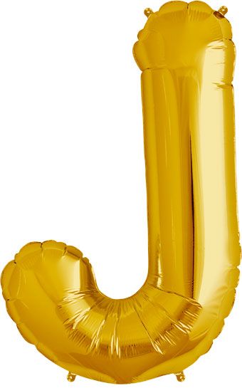 Gold Letter J Balloon - 3-Pack - Image 1