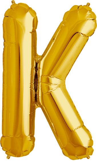 Gold Letter K Balloon - 3-Pack - Image 1