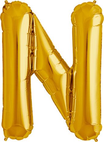 Gold Letter N Balloon - 3-Pack - Image 1
