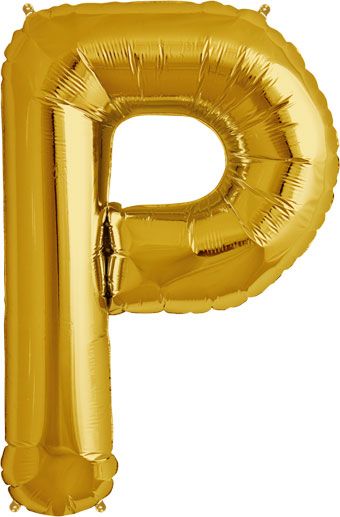 Gold Letter P Balloon - 3-Pack - Image 1