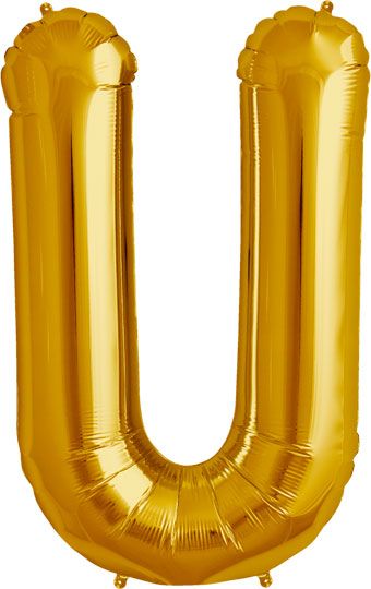 Gold Letter U Balloon - 3-Pack - Image 1