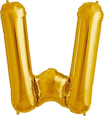 Gold Letter W Balloon - 3-Pack - Image 1