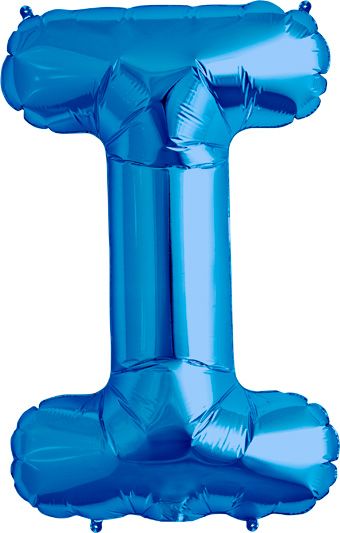 Blue Letter I Balloon - 3-Pack - Image 1