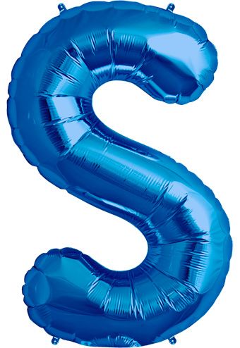 Blue Letter S Balloon - 3-Pack - Image 1