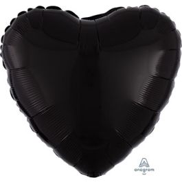 Black Heart Foil Balloon 18 Inch - Party Decor - Image 1