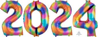 2024 Rainbow Splash Foil Balloon - Party Decor - Image 1