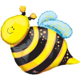 Happy Bumble Bee Foil Balloon 25 Inch - Large Shape - Image 1