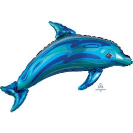 Ocean Blue Dolphin Foil Balloon 37" - 3-Pack - Image 1