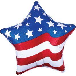 Patriotic Star Foil Balloon 19 Inch - Red White Blue - Image 1