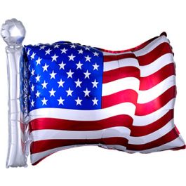 American Flag Foil Balloon 27 Inch | Patriotic Party Decor - Image 1